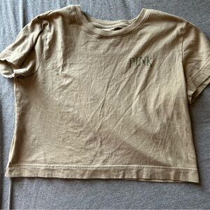 PINK olive green crop top